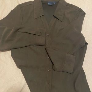 BROWN Suede Button Up